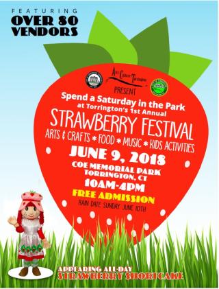 Flyer for Strawberry Festival. Saturday, June 9th.  